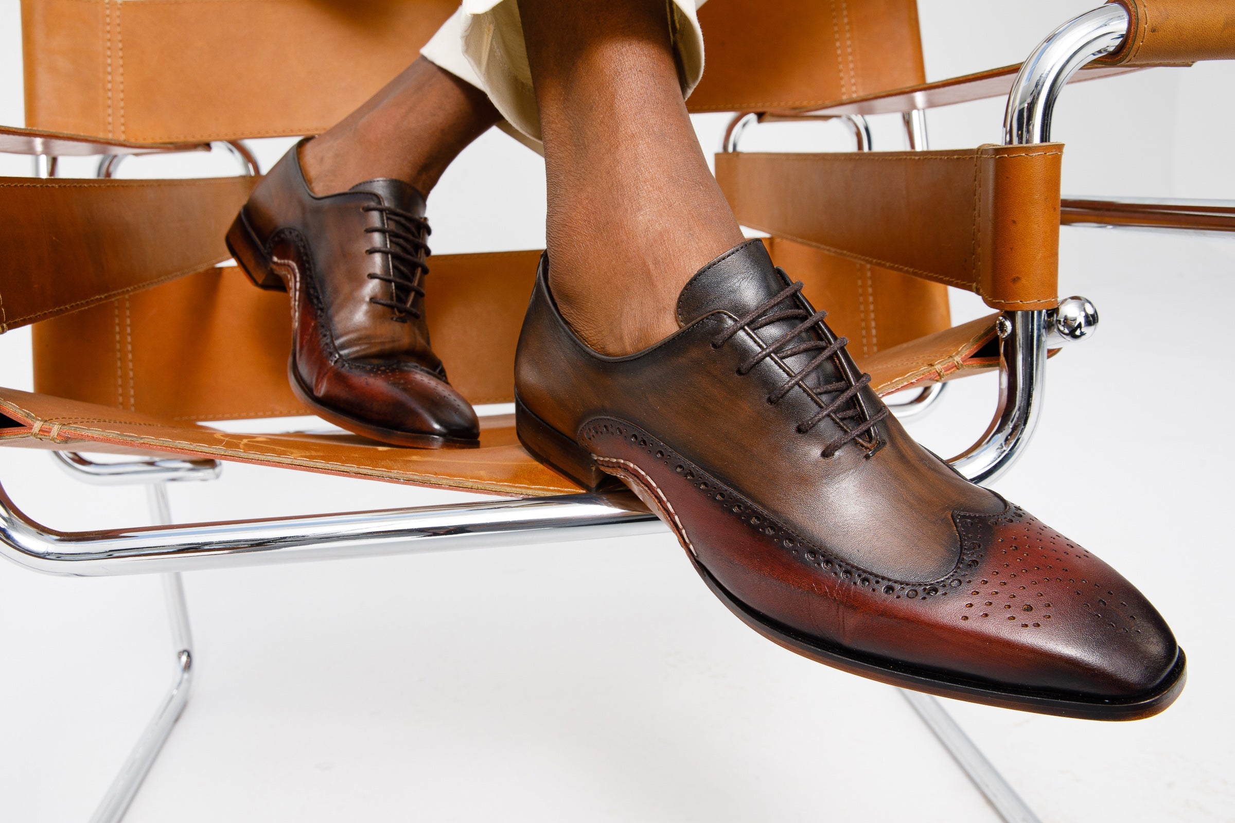 The Royal Hand Craft Burgundy Wingtip Oxford Shoe - Vinci Leather