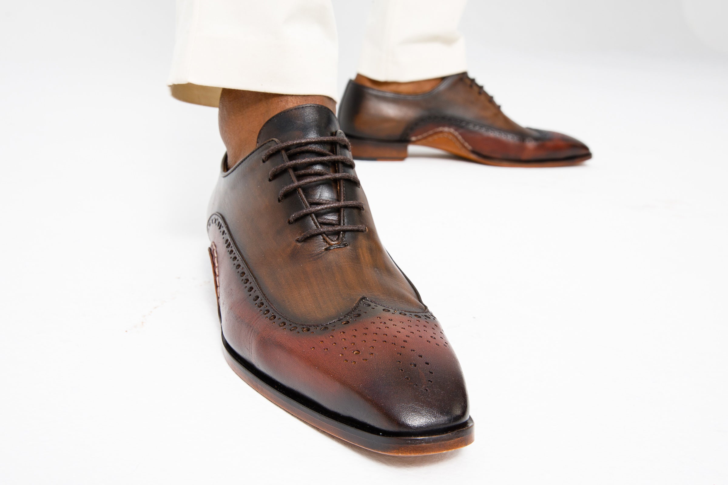 The Royal Hand Craft Burgundy Wingtip Oxford Shoe - Vinci Leather