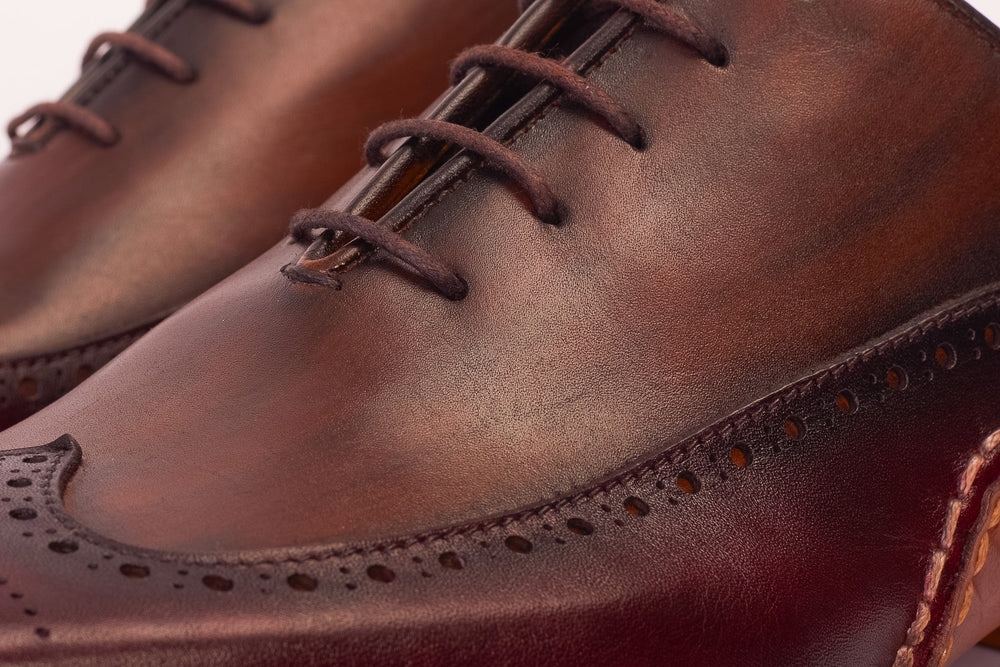 The Royal Hand Craft Burgundy Wingtip Oxford Shoe - Vinci Leather