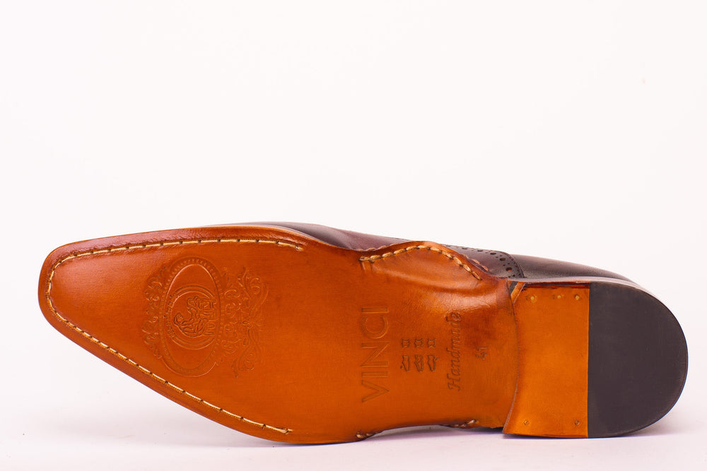 The Royal Hand Craft Burgundy Wingtip Oxford Shoe - Vinci Leather