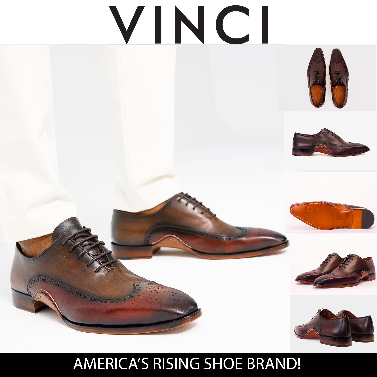 The Royal Hand Craft Burgundy Wingtip Oxford Shoe - Vinci Leather