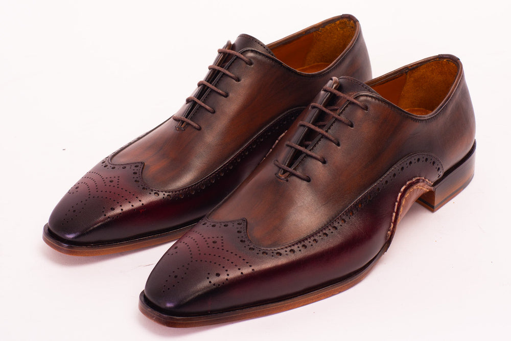 The Royal Hand Craft Burgundy Wingtip Oxford Shoe - Vinci Leather