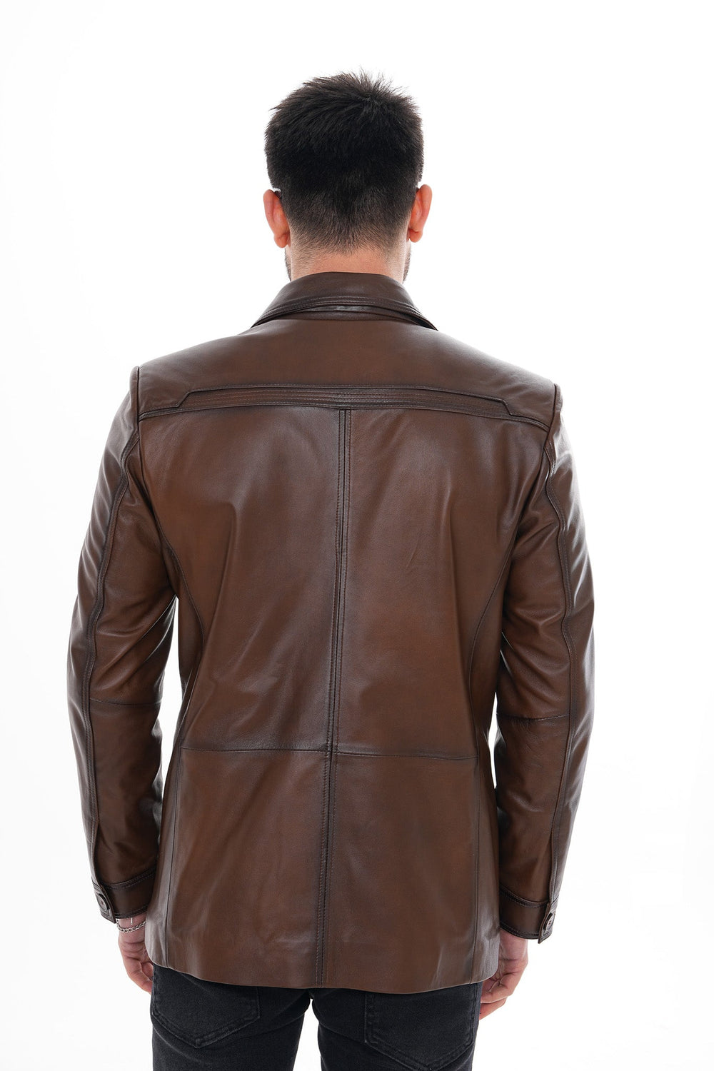 The Ravenna Brown Leather Jacket - Vinci Leather