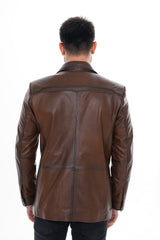 The Ravenna Brown Leather Jacket - Vinci Leather