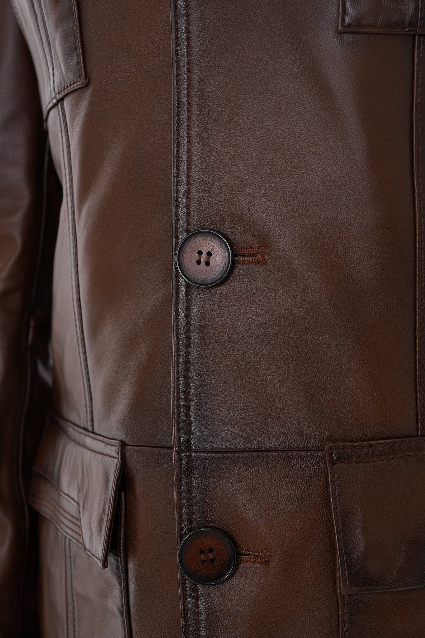 The Ravenna Brown Leather Jacket - Vinci Leather