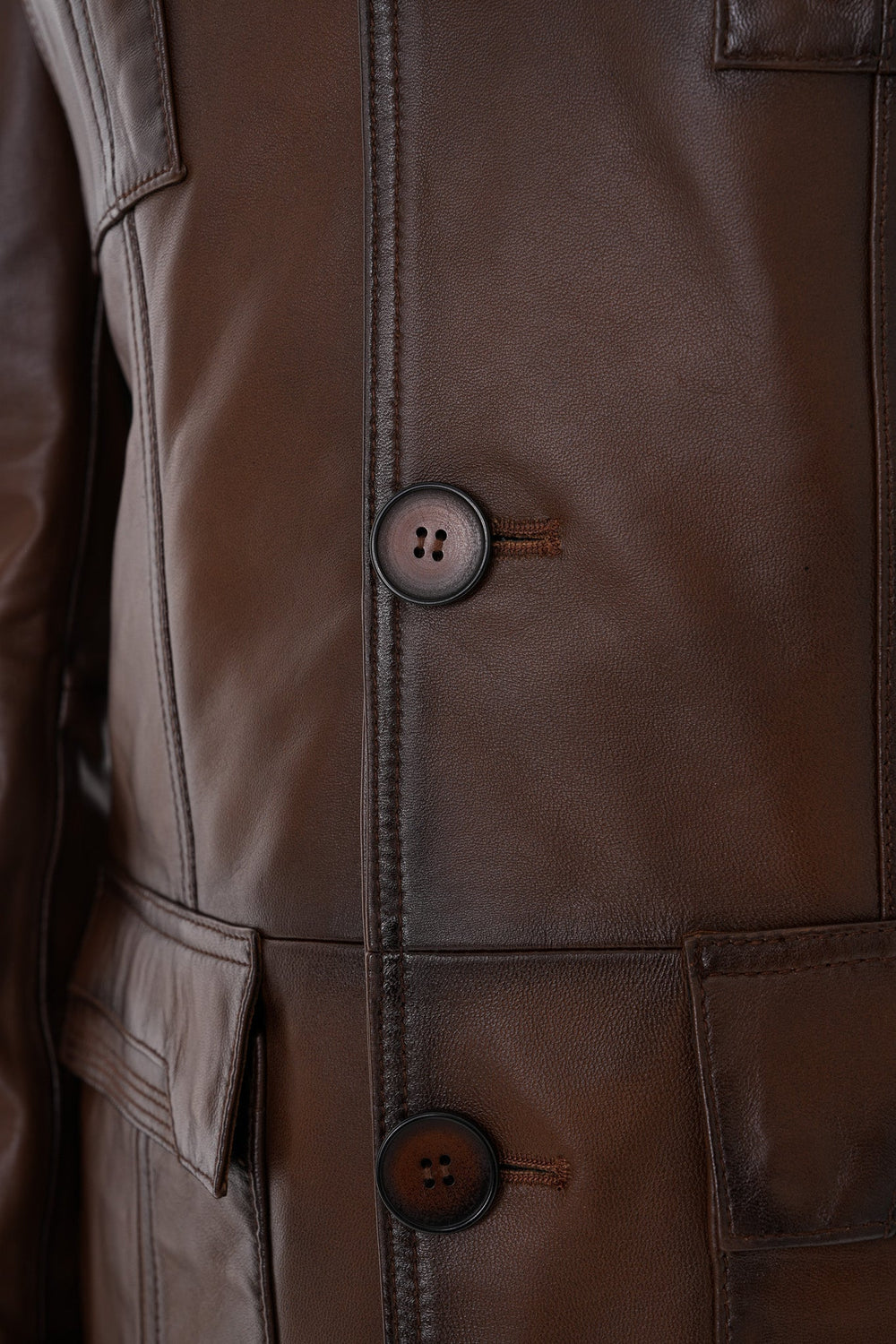 The Ravenna Brown Leather Jacket - Vinci Leather