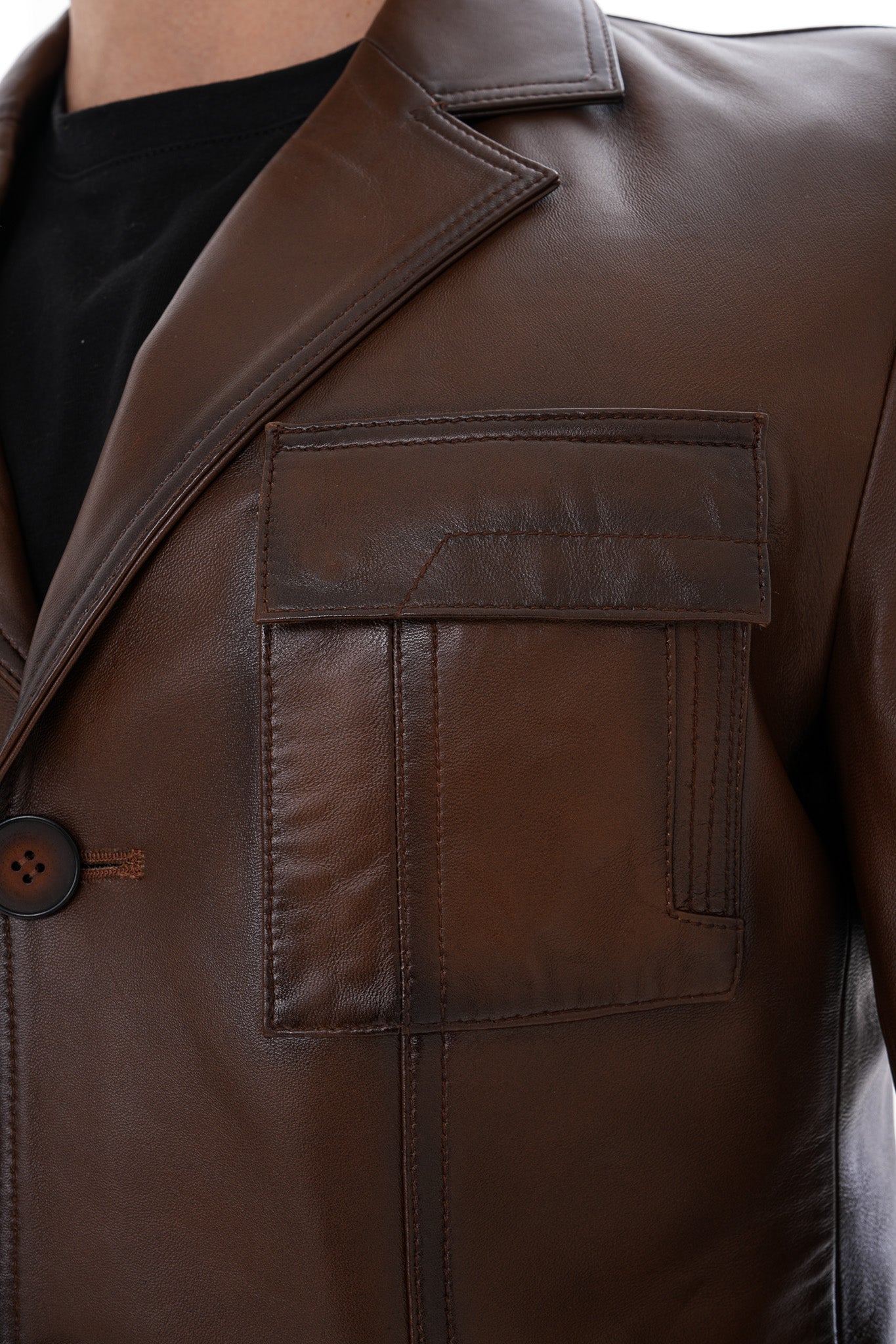 The Ravenna Brown Leather Jacket - Vinci Leather