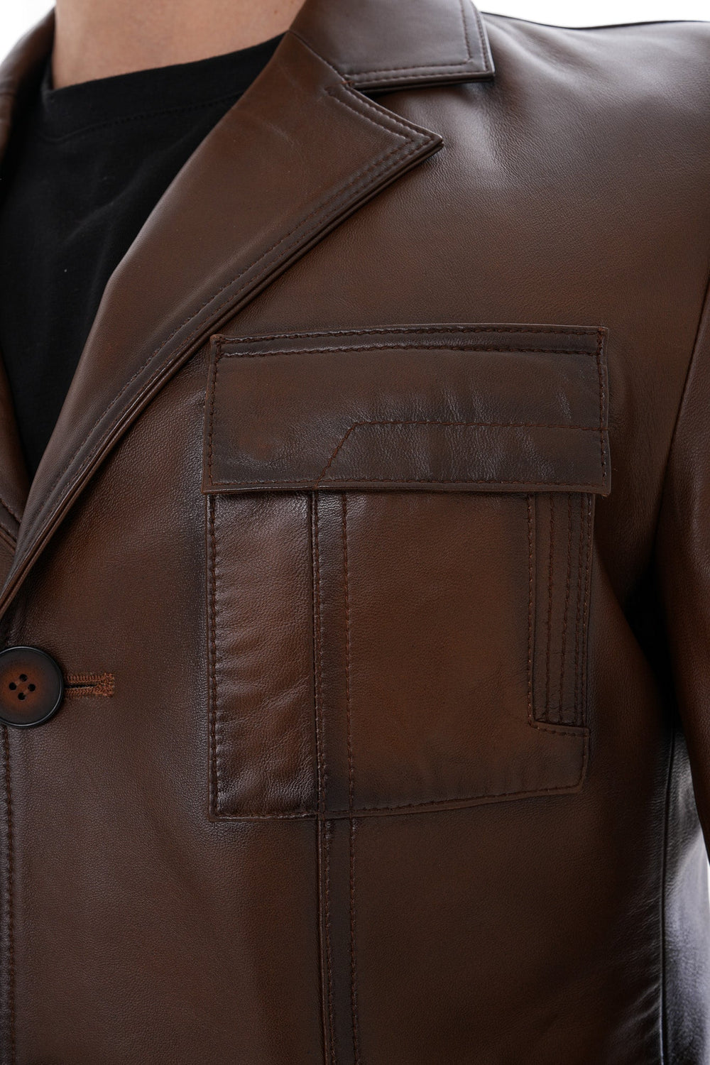 The Ravenna Brown Leather Jacket - Vinci Leather