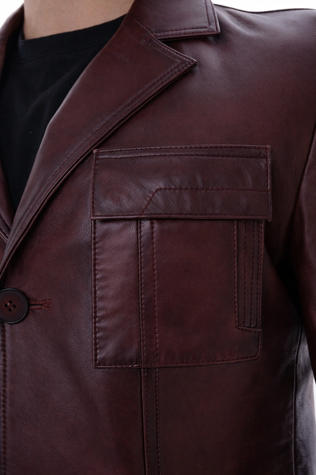 The Ravenna Burgundy Leather Jacket - Vinci Leather