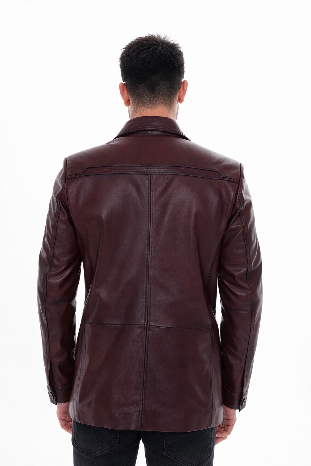The Ravenna Burgundy Leather Jacket - Vinci Leather