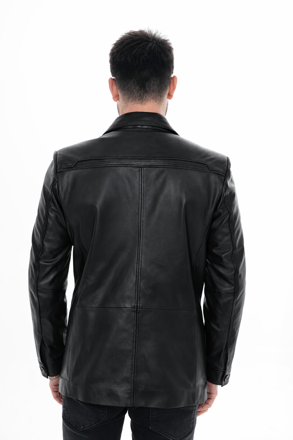 The Ravenna Black Leather Jacket - Vinci Leather