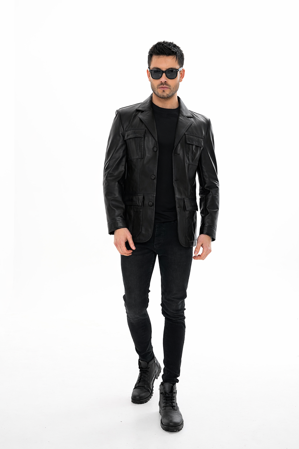 The Ravenna Black Leather Jacket - Vinci Leather