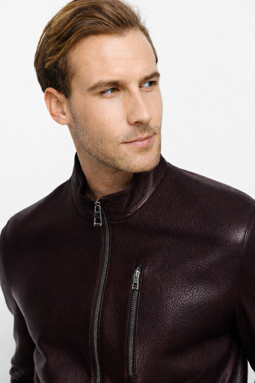 The Blanchard Burgundy Leather Jacket - Vinci Leather