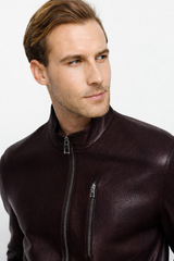 The Blanchard Burgundy Leather Jacket - Vinci Leather