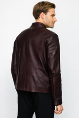 The Blanchard Burgundy Leather Jacket - Vinci Leather