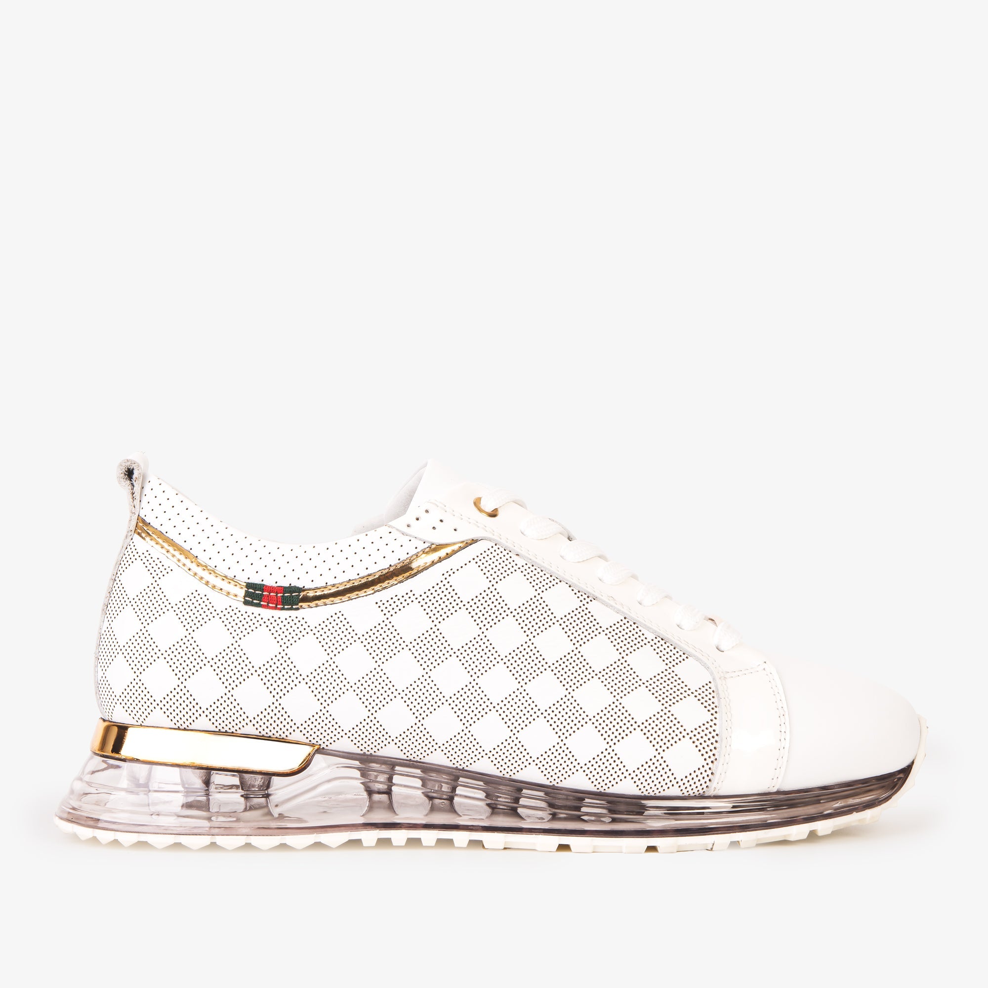The Cenova White Gold Leather Sneaker - Vinci Leather