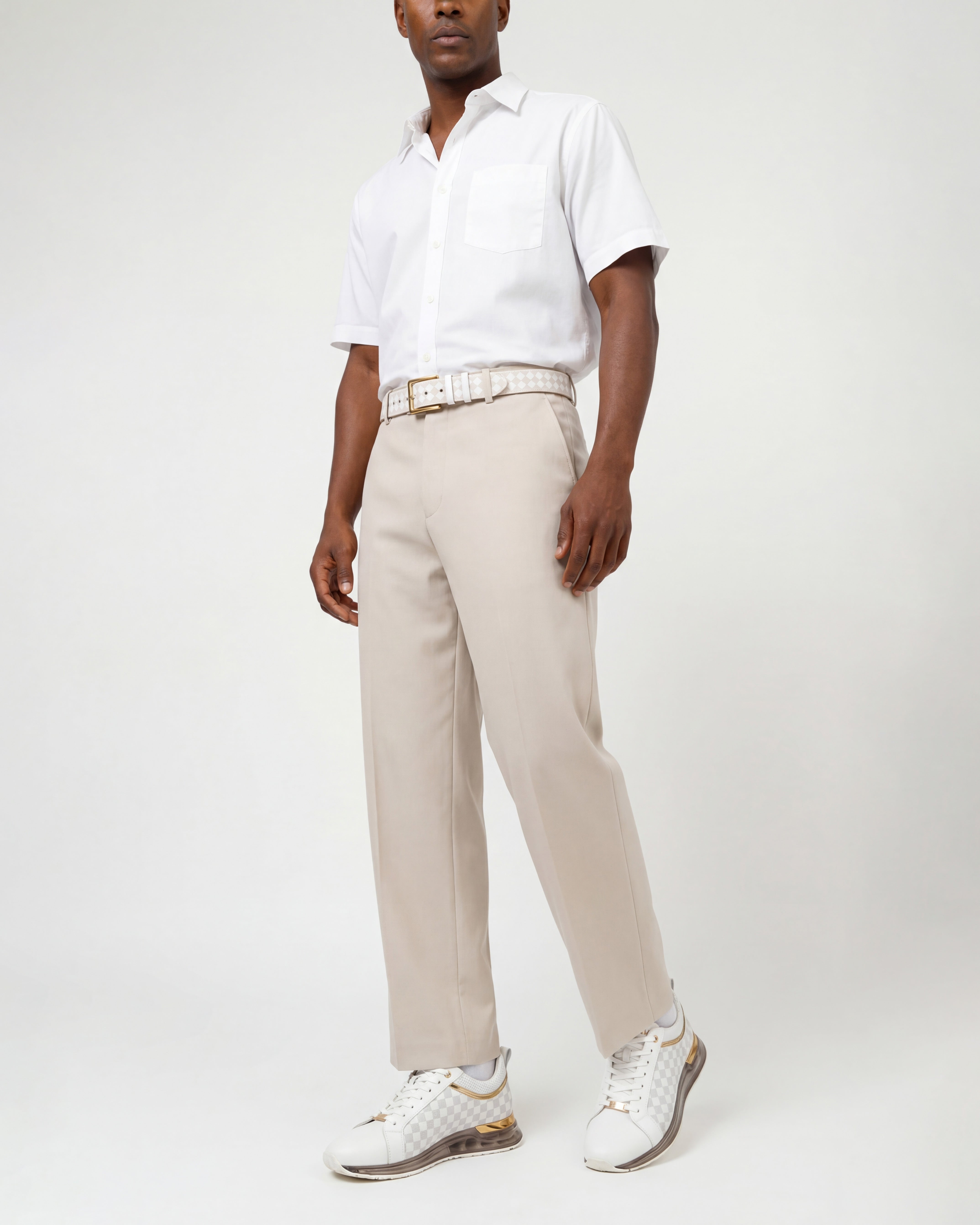 The Cenova White Gold Leather Sneaker - Vinci Leather