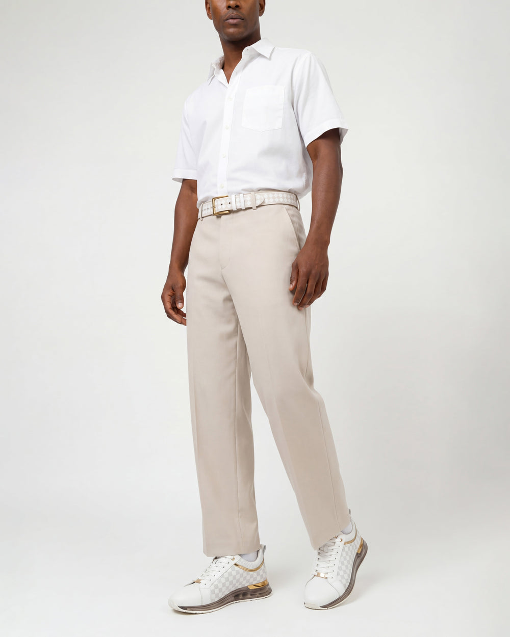 The Cenova White Gold Leather Sneaker - Vinci Leather