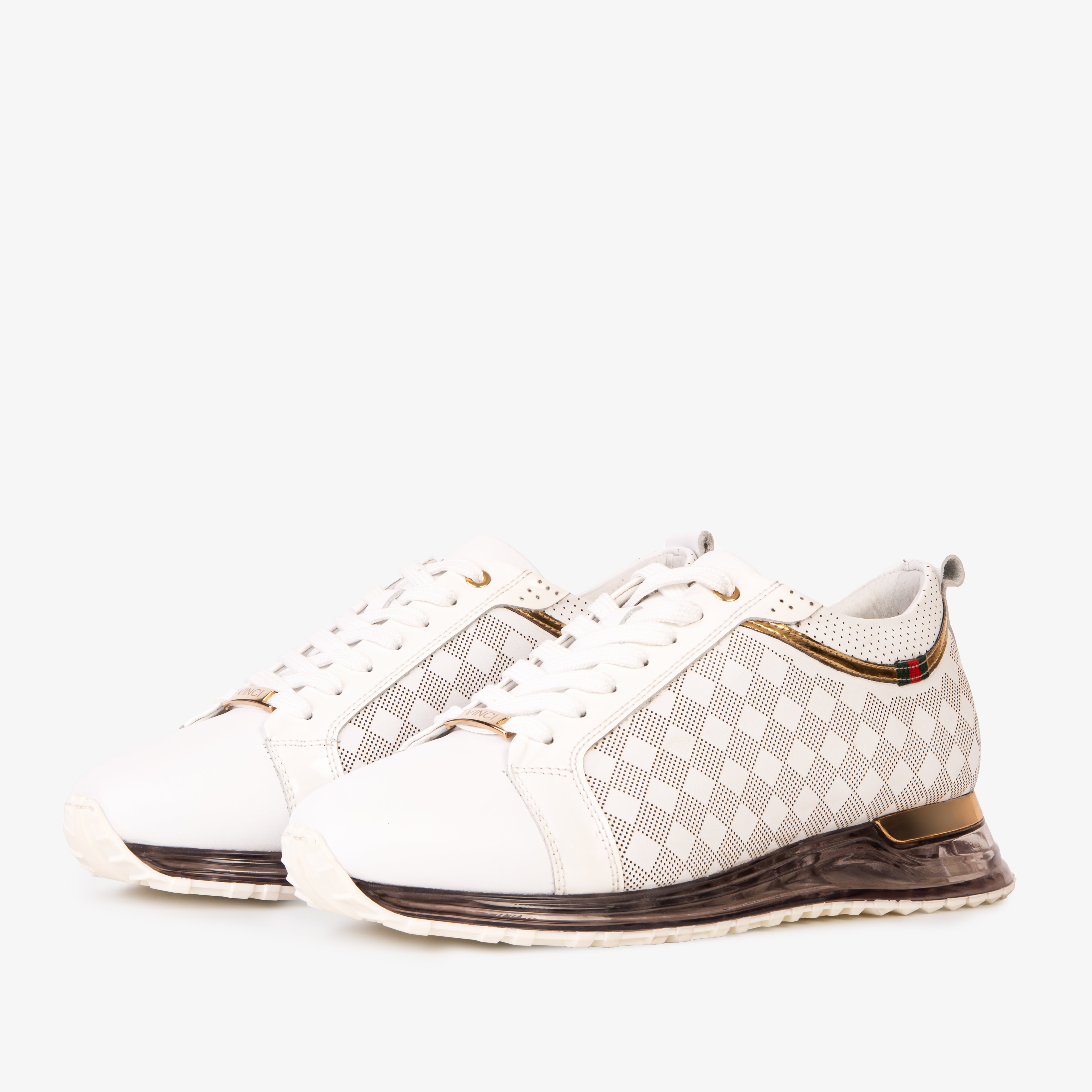 The Cenova White Gold Leather Sneaker - Vinci Leather