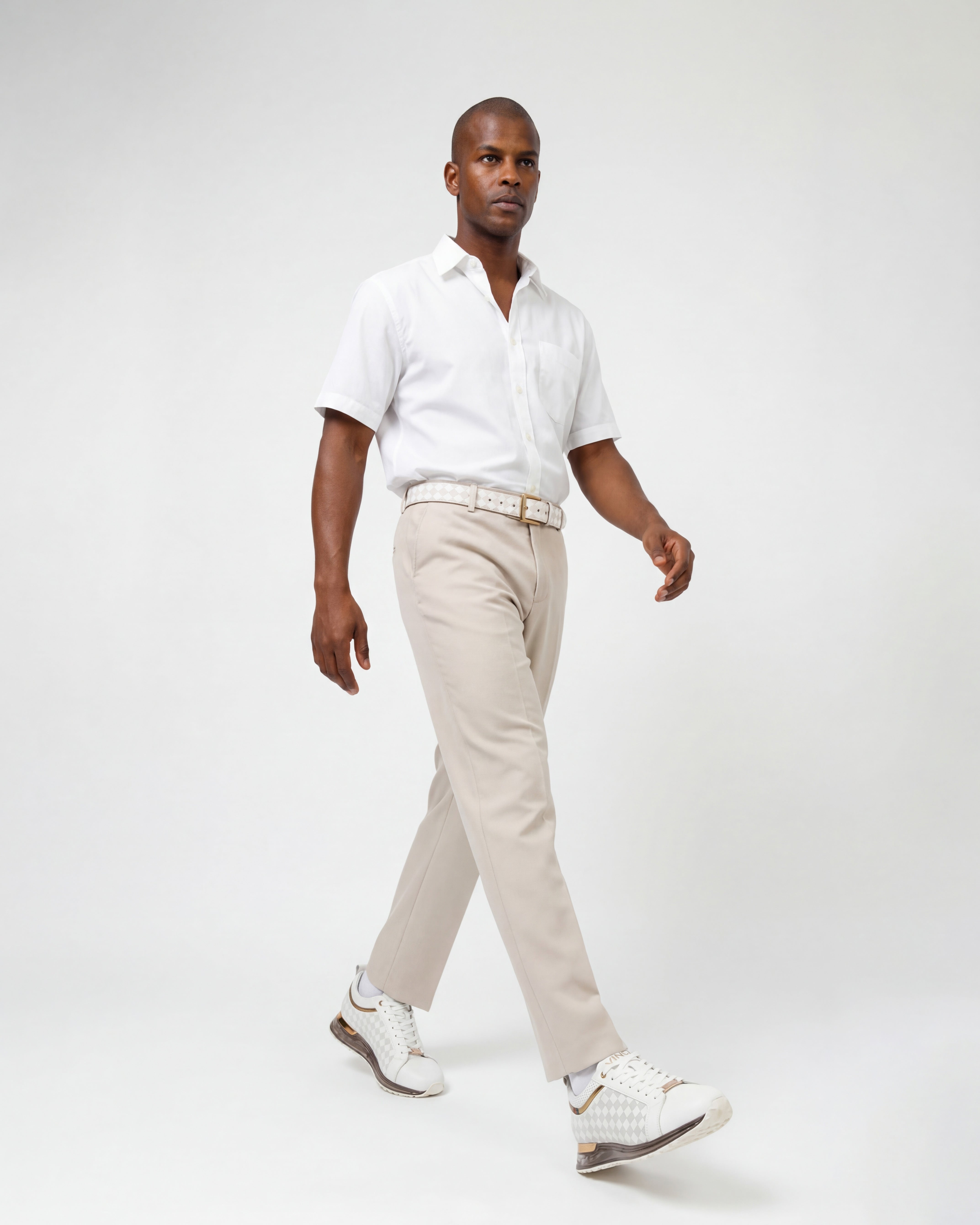 The Cenova White Gold Leather Sneaker - Vinci Leather