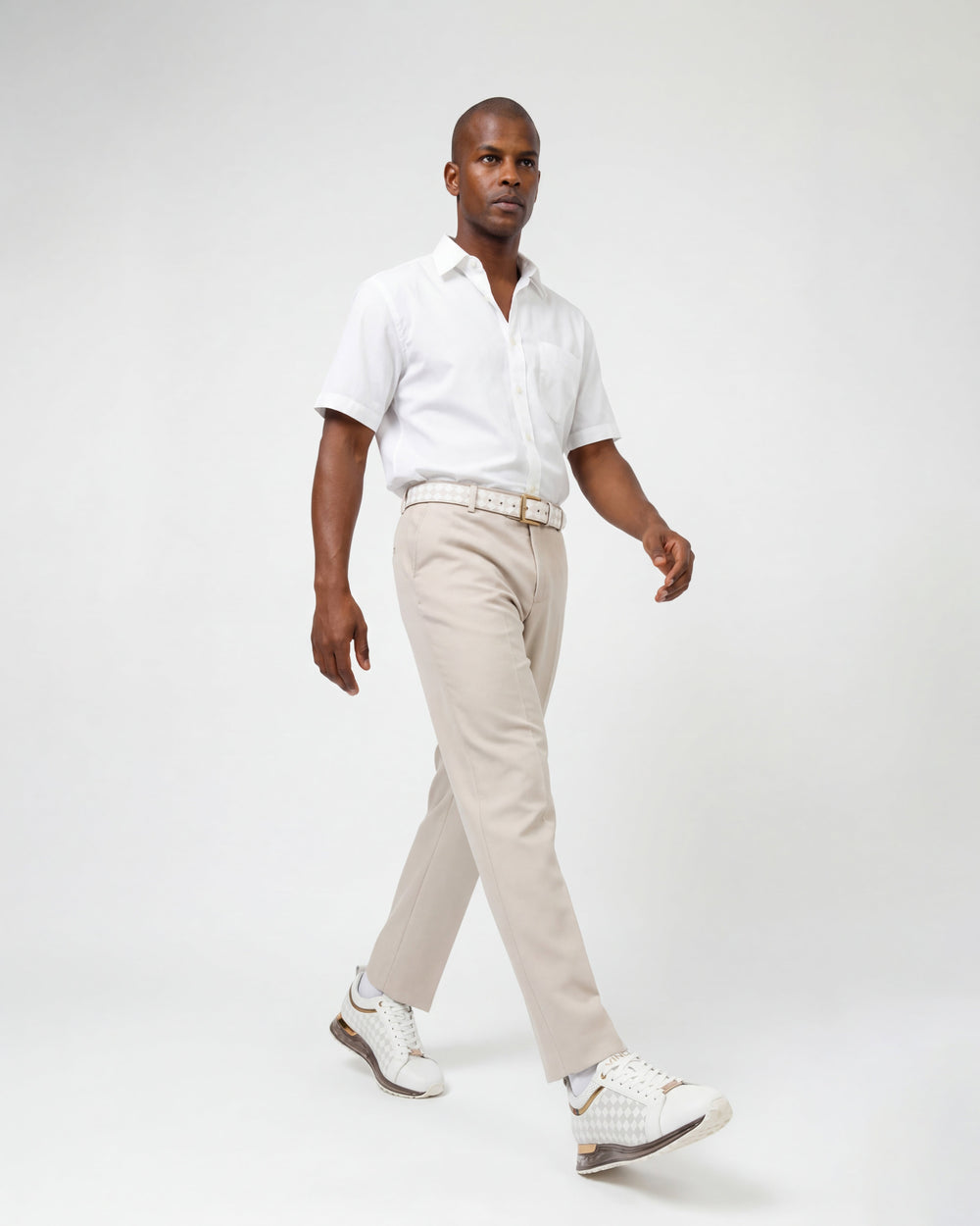 The Cenova White Gold Leather Sneaker - Vinci Leather
