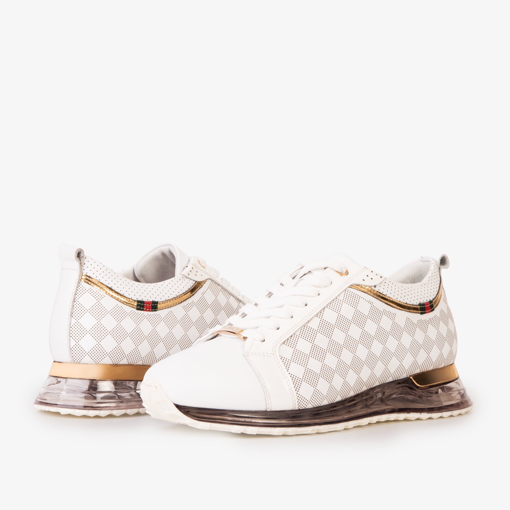The Cenova White Gold Leather Sneaker - Vinci Leather