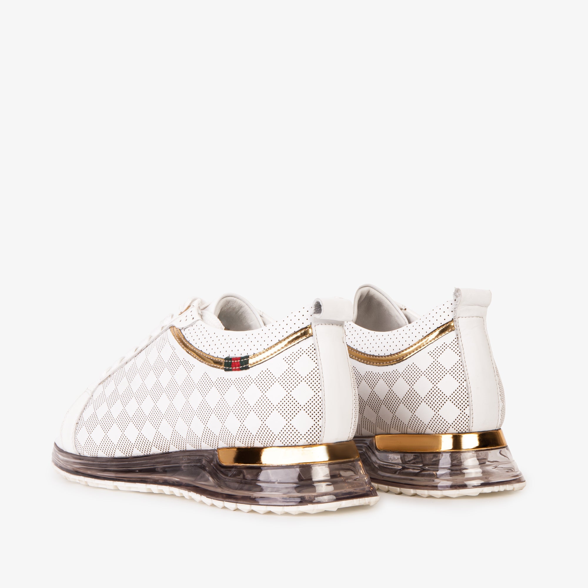 The Cenova White Gold Leather Sneaker - Vinci Leather