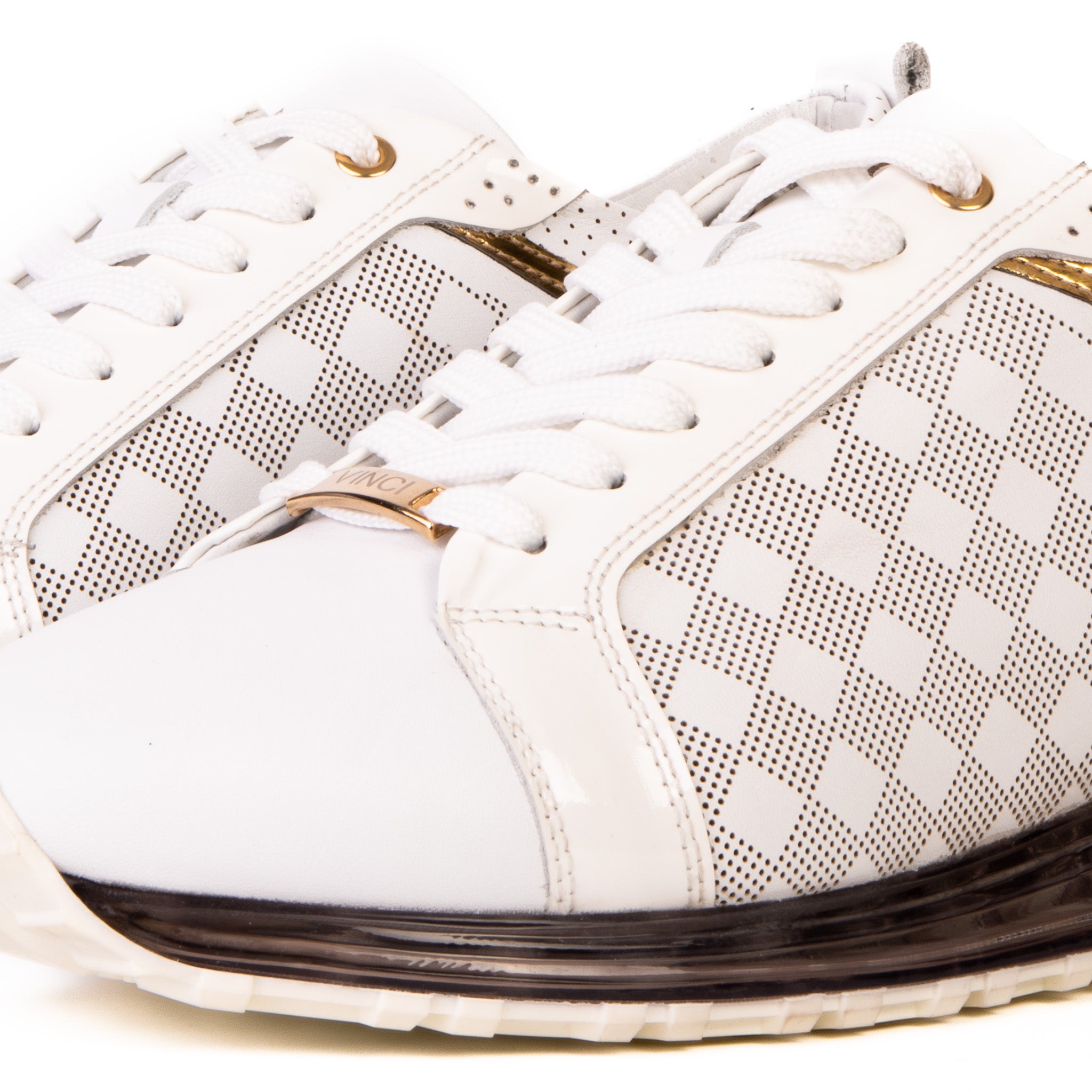 The Cenova White Gold Leather Sneaker - Vinci Leather