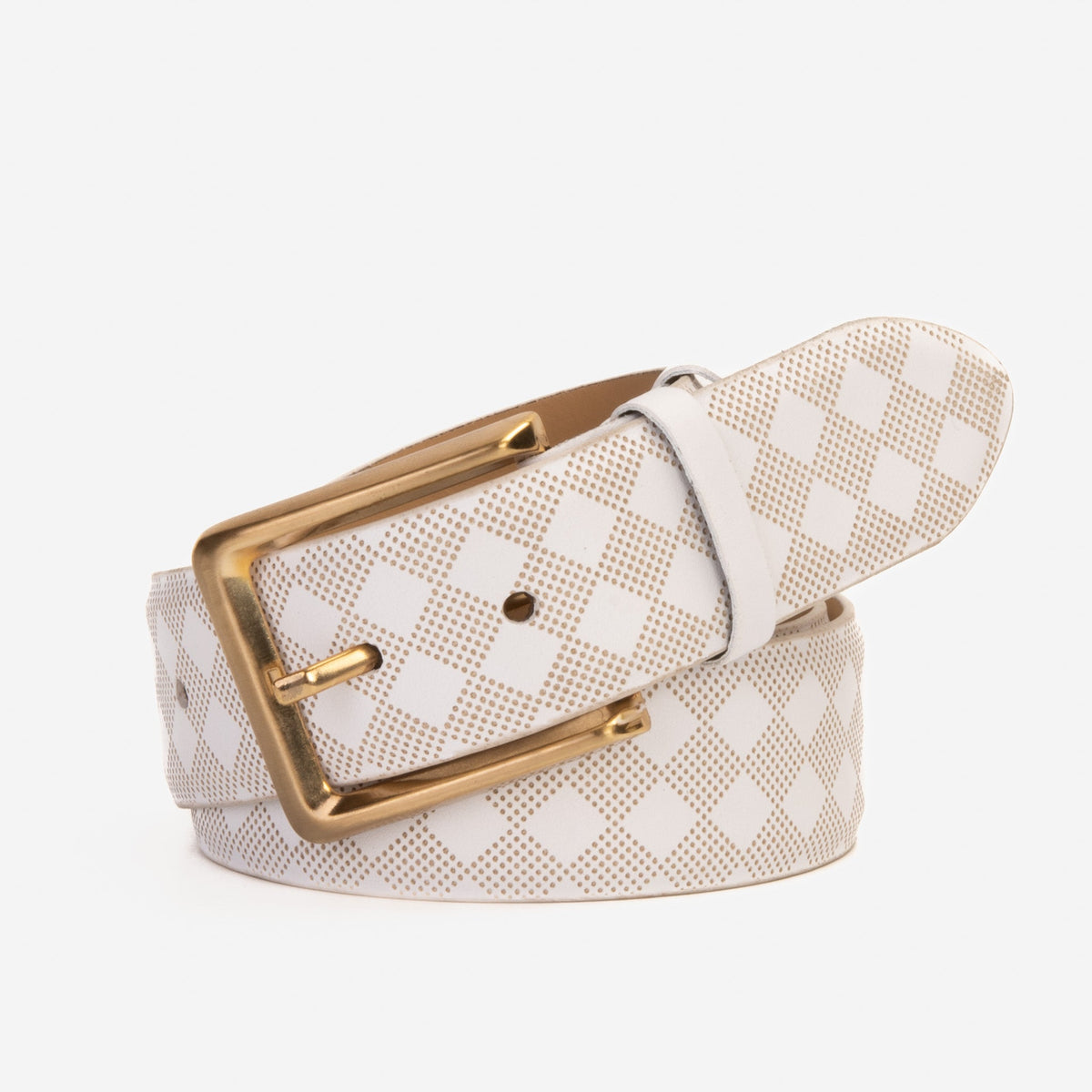 The Cenova White Calfskin Belt - Vinci Leather