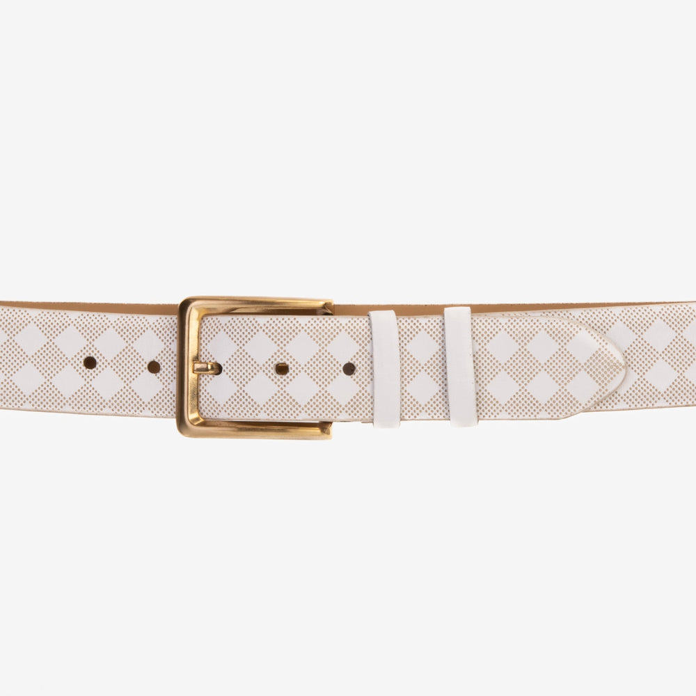 The Cenova White Calfskin Belt - Vinci Leather