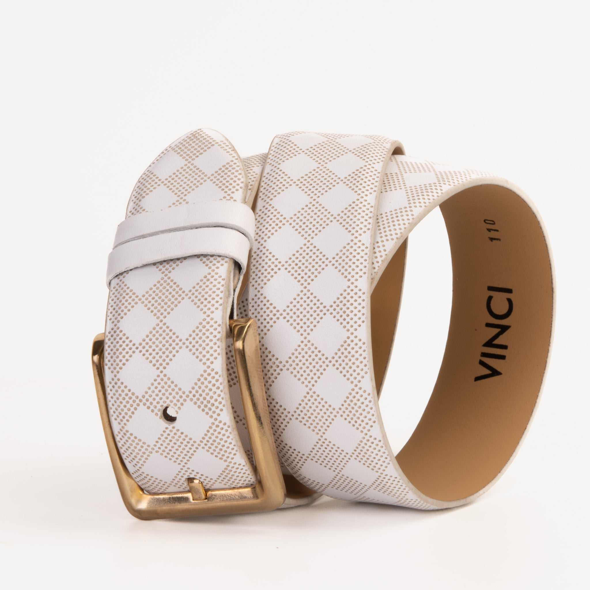 The Cenova White Calfskin Belt - Vinci Leather