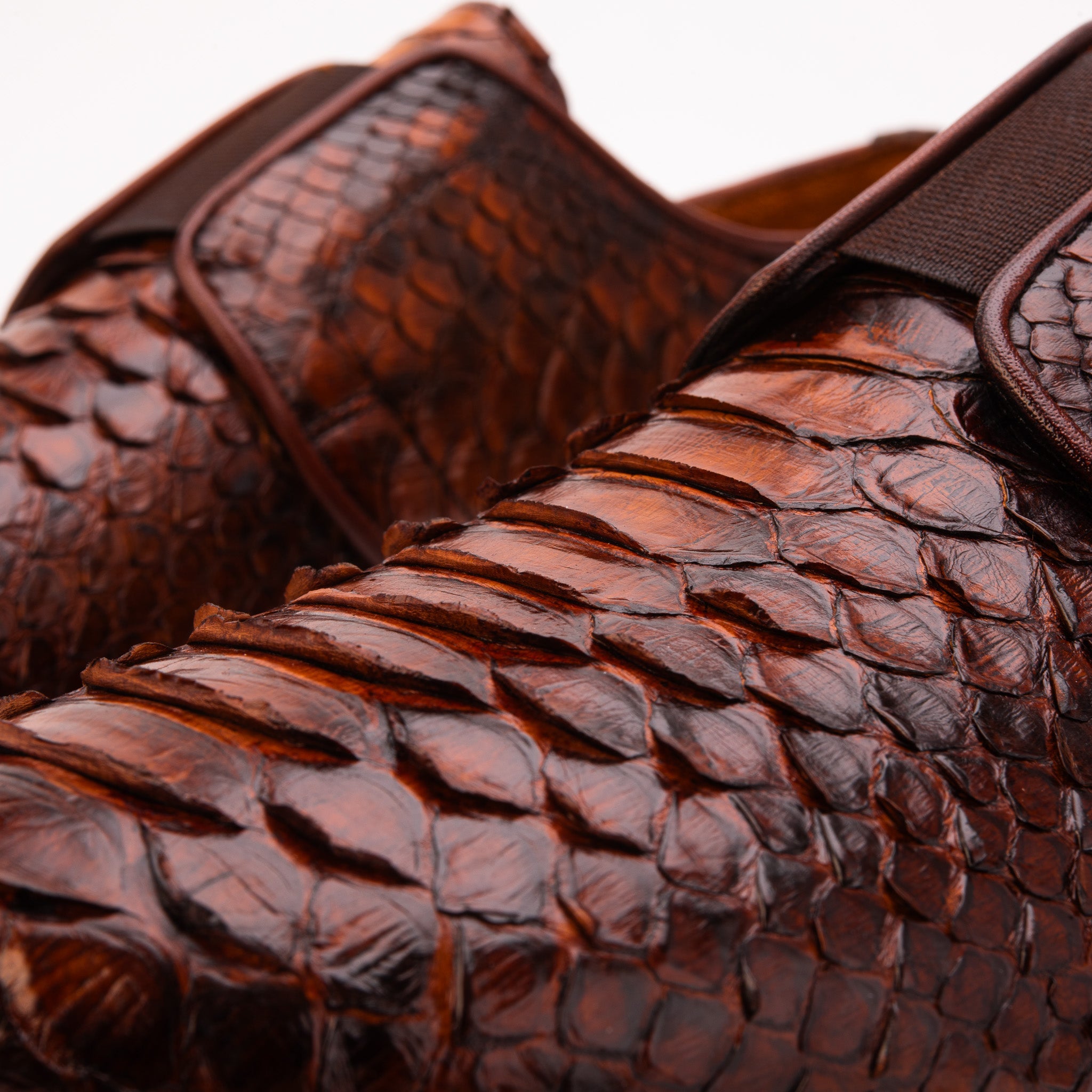 The Obsidian Tan  Python Leather Sneaker - Vinci Leather