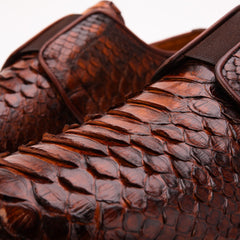 The Obsidian Tan  Python Leather Sneaker - Vinci Leather