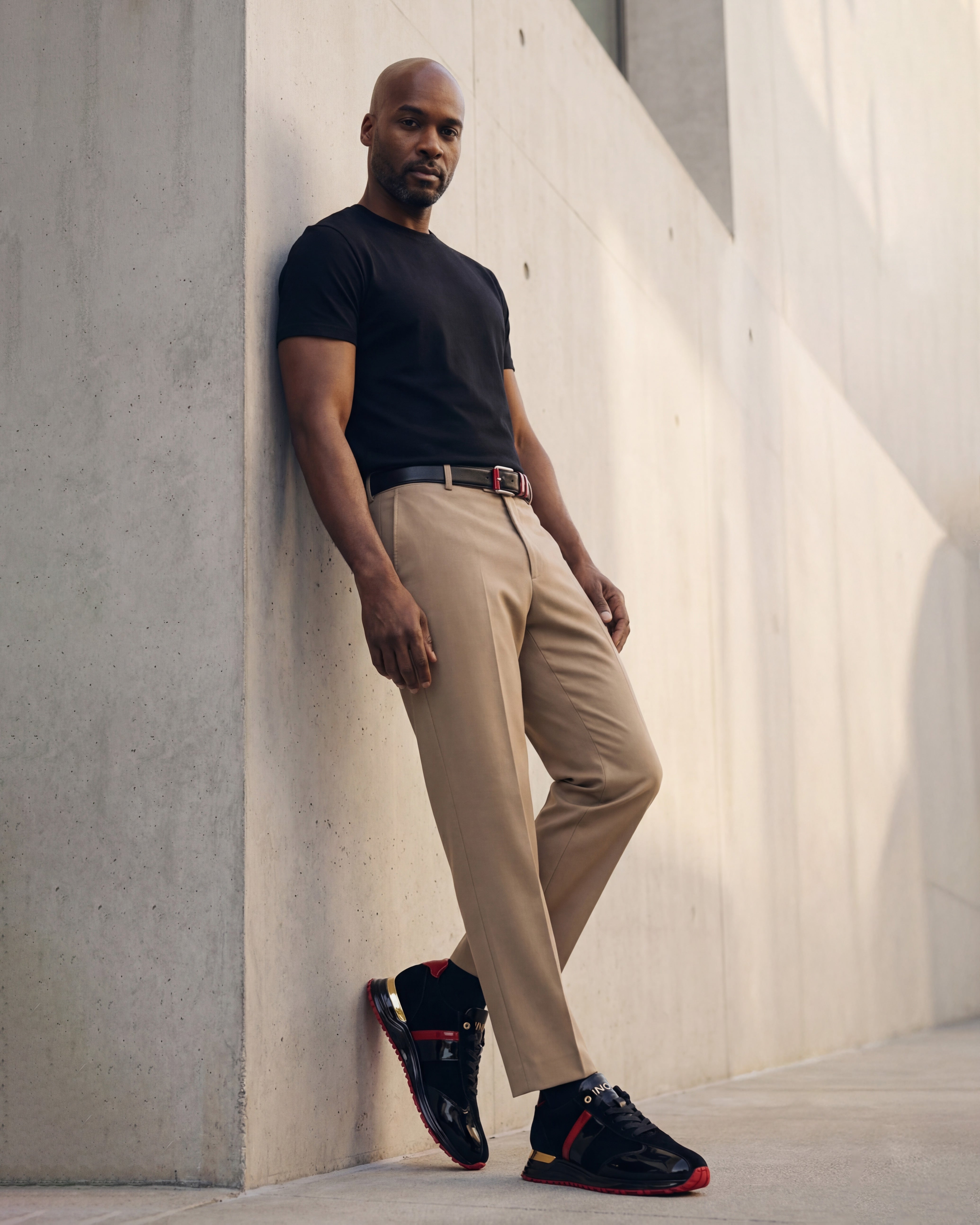 The Inferno Black Red Leather Sneaker - Vinci Leather