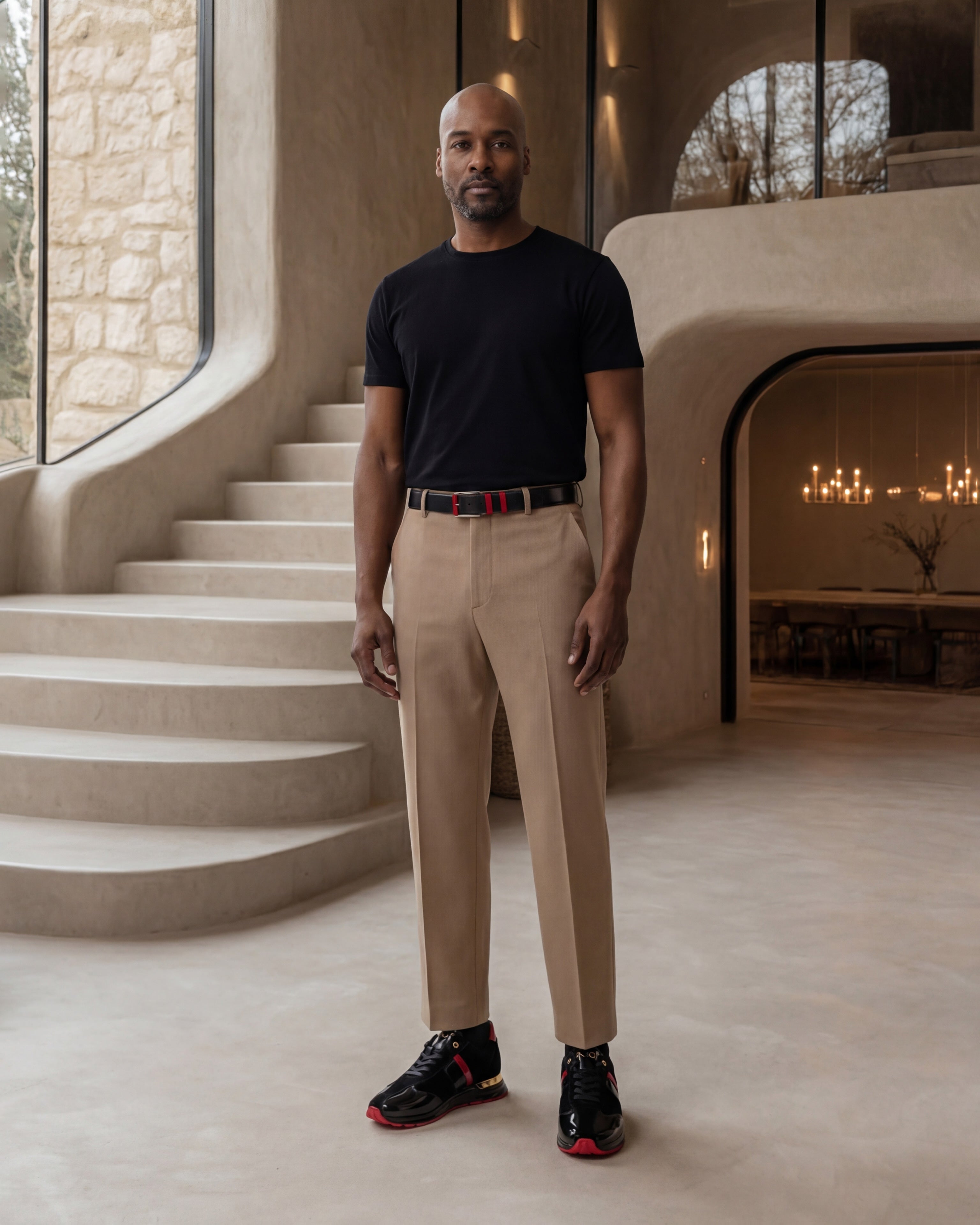 The Inferno Black Red Leather Sneaker - Vinci Leather