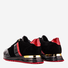 The Inferno Black Red Leather Sneaker - Vinci Leather