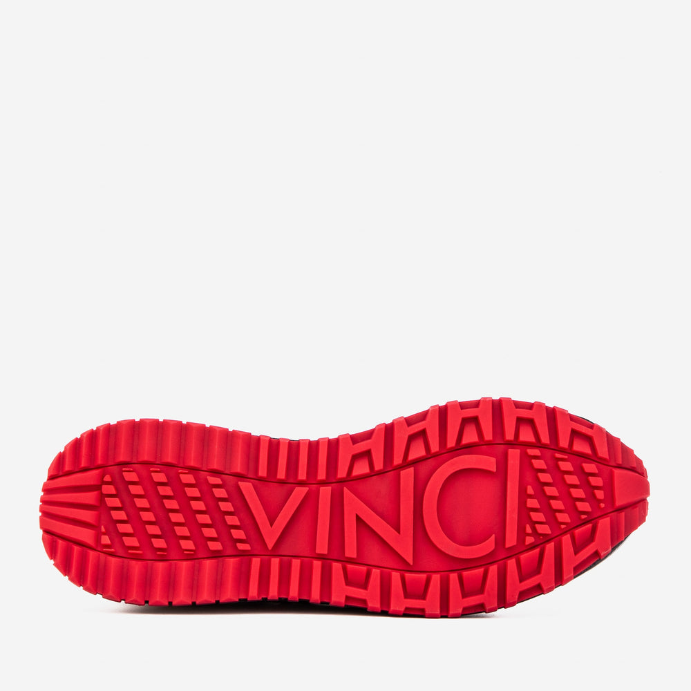 The Inferno Black Red Leather Sneaker - Vinci Leather