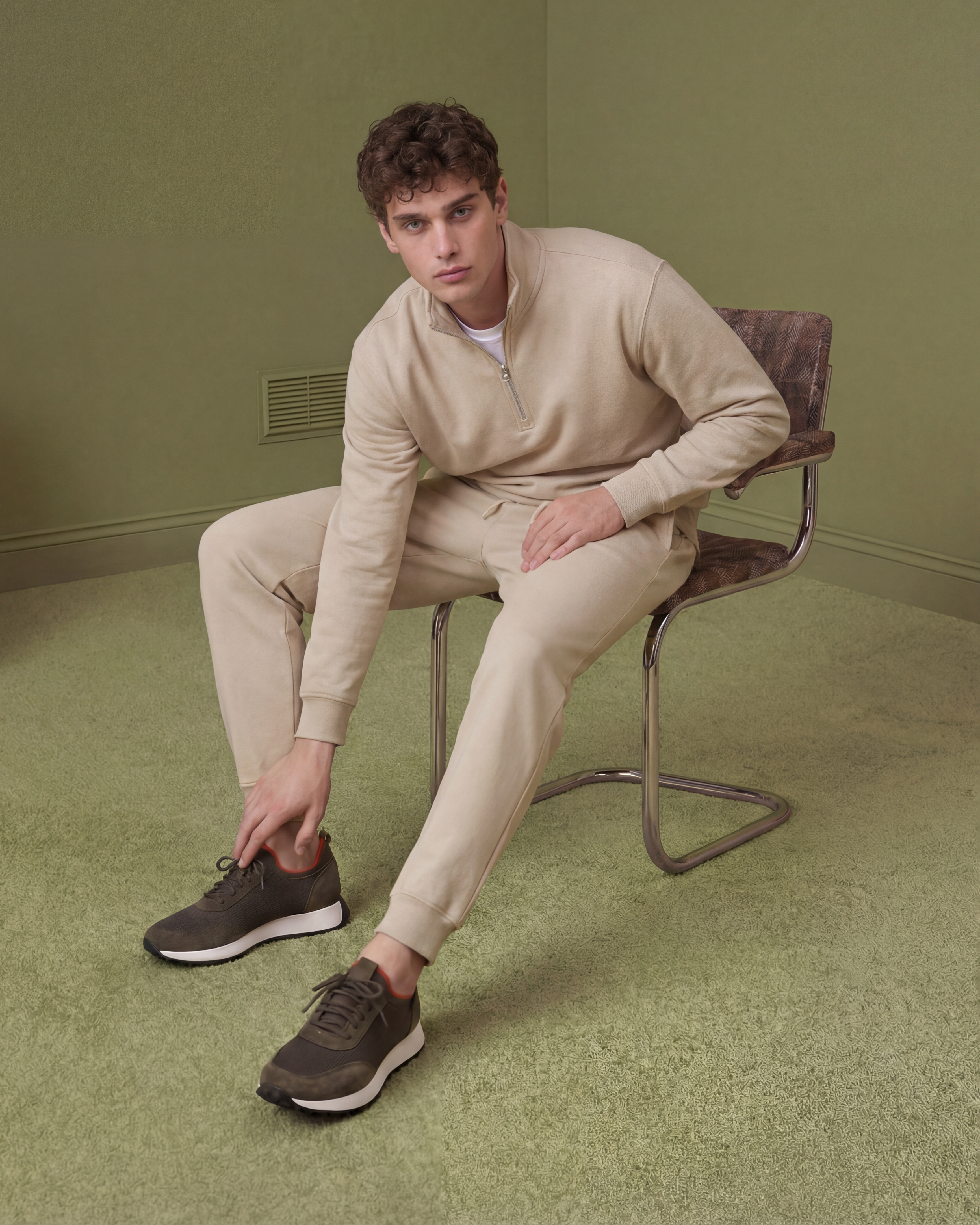 The Berlin Green Suede Leather Sneaker - Vinci Leather