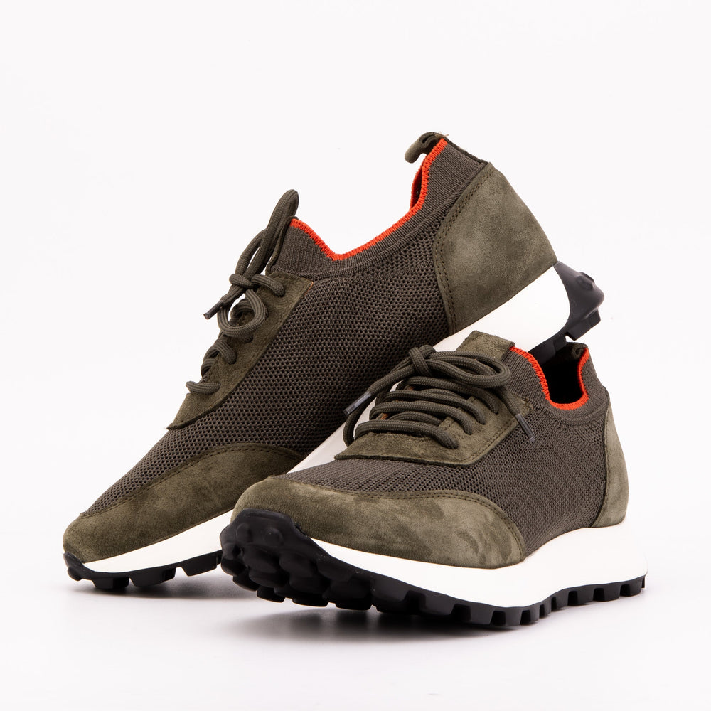 The Berlin Green Suede Leather Sneaker - Vinci Leather