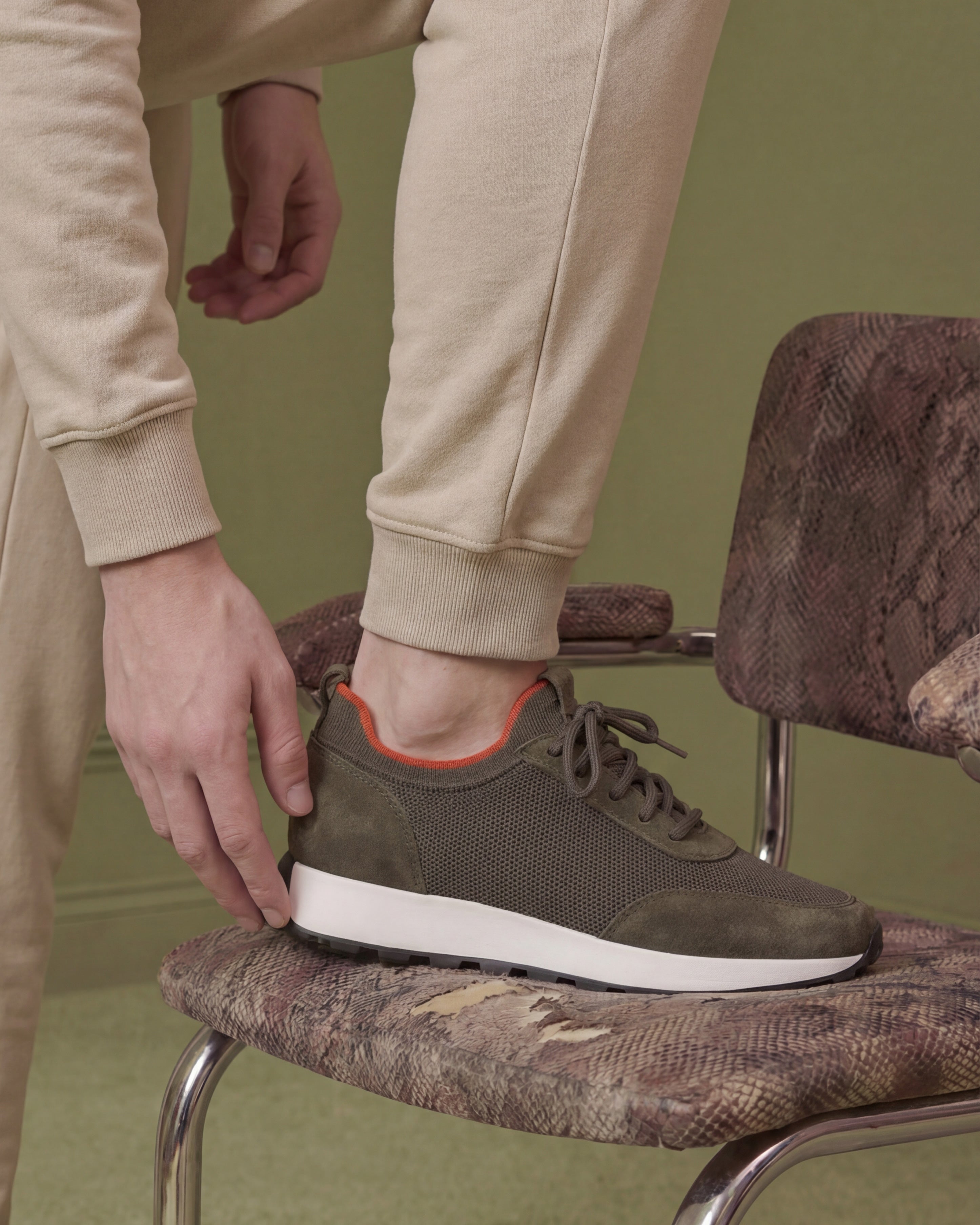 The Berlin Green Suede Leather Sneaker - Vinci Leather