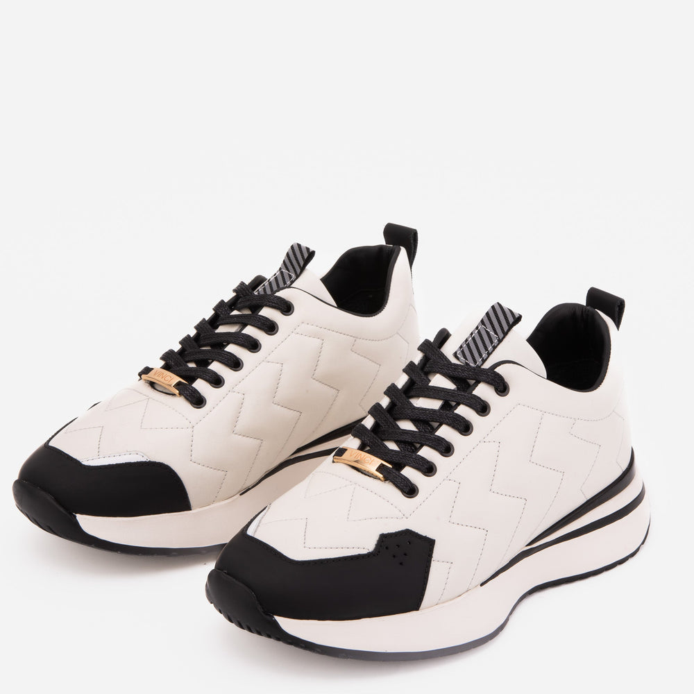 The Veneto White Leather Sneaker - Vinci Leather