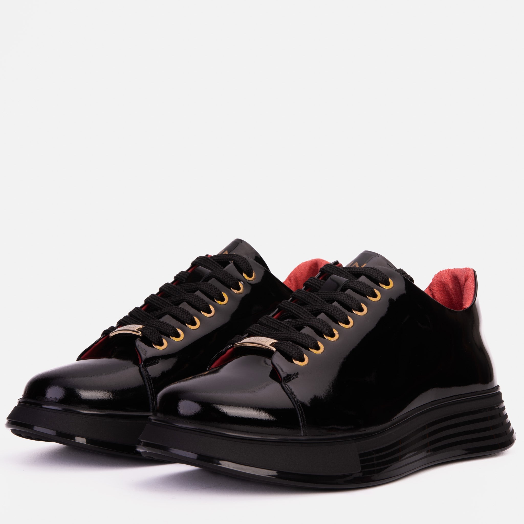 The Peklin Patent Black Leather Sneaker - Vinci Leather
