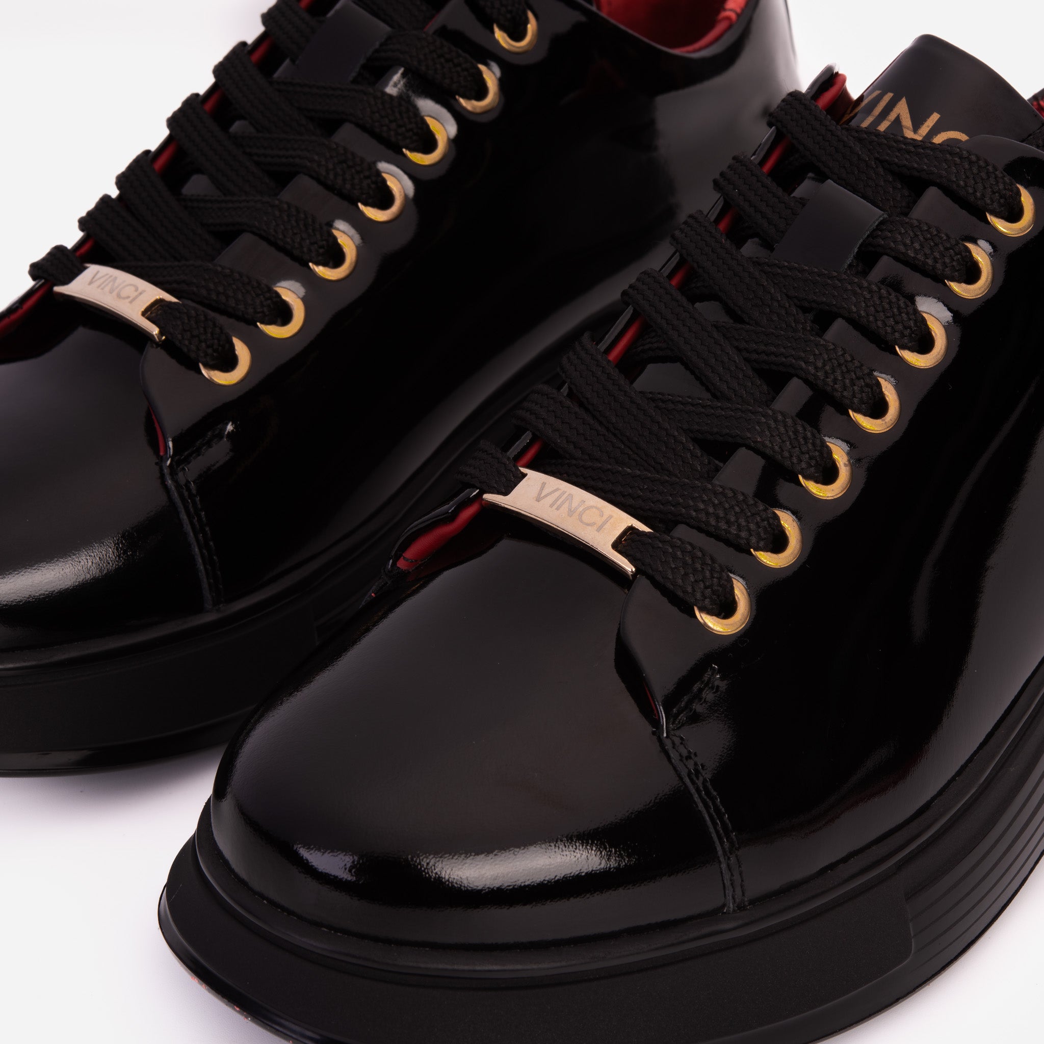 The Peklin Patent Black Leather Sneaker - Vinci Leather