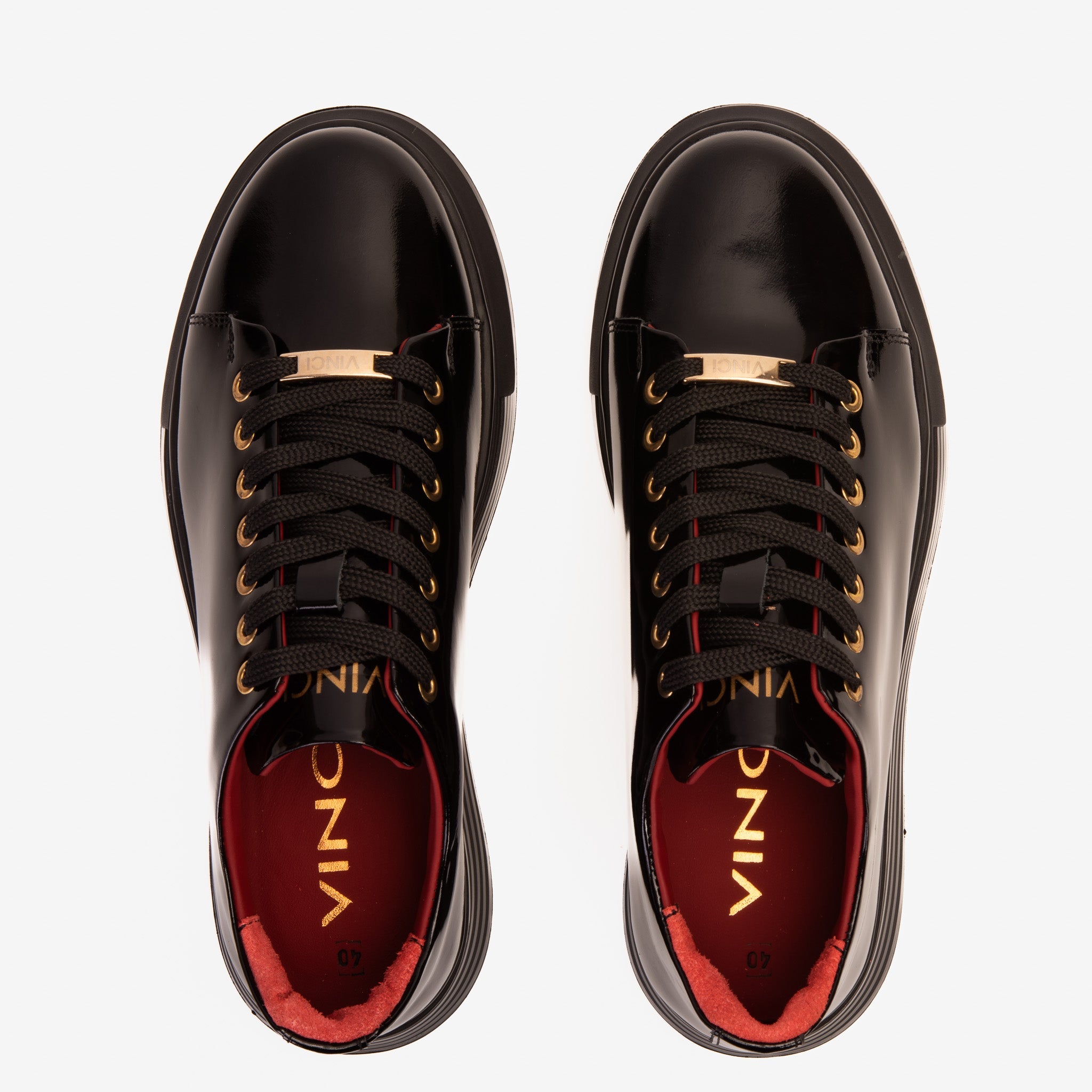 The Peklin Patent Black Leather Sneaker - Vinci Leather