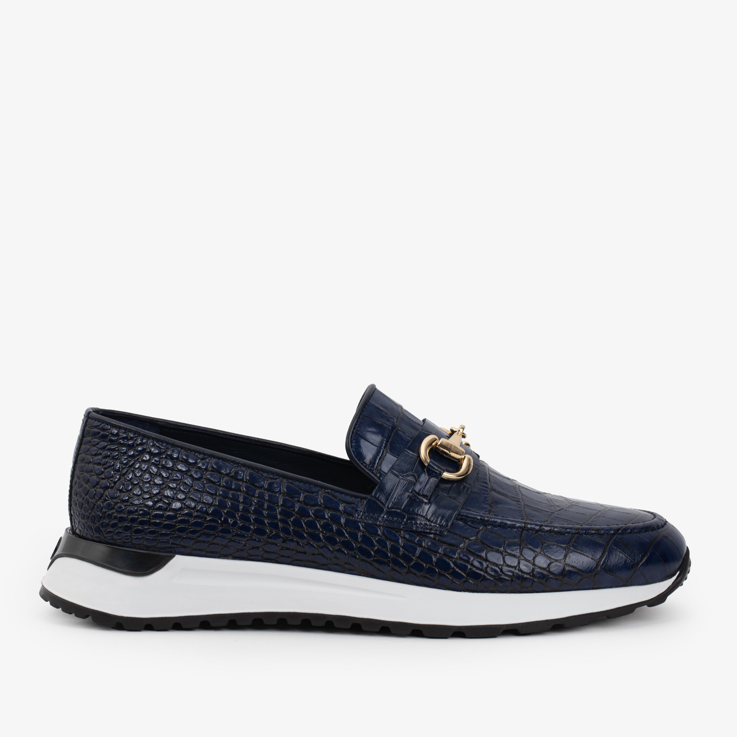 The Padova Navy Blue Leather Sneaker - Vinci Leather