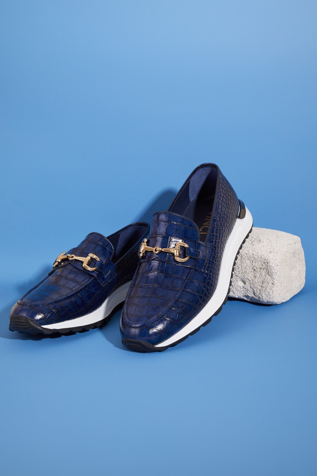 The Padova Navy Blue Leather Sneaker - Vinci Leather