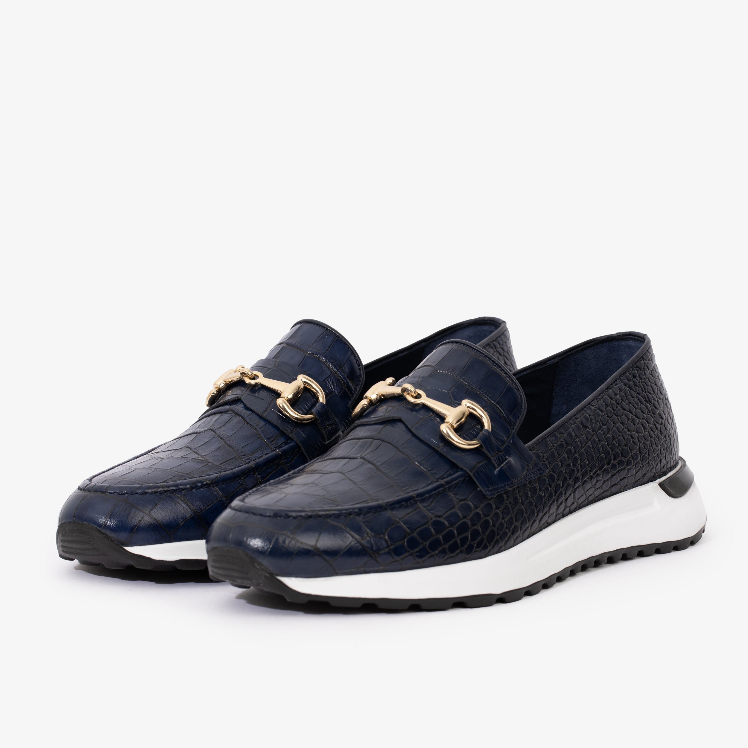 The Padova Navy Blue Leather Sneaker - Vinci Leather