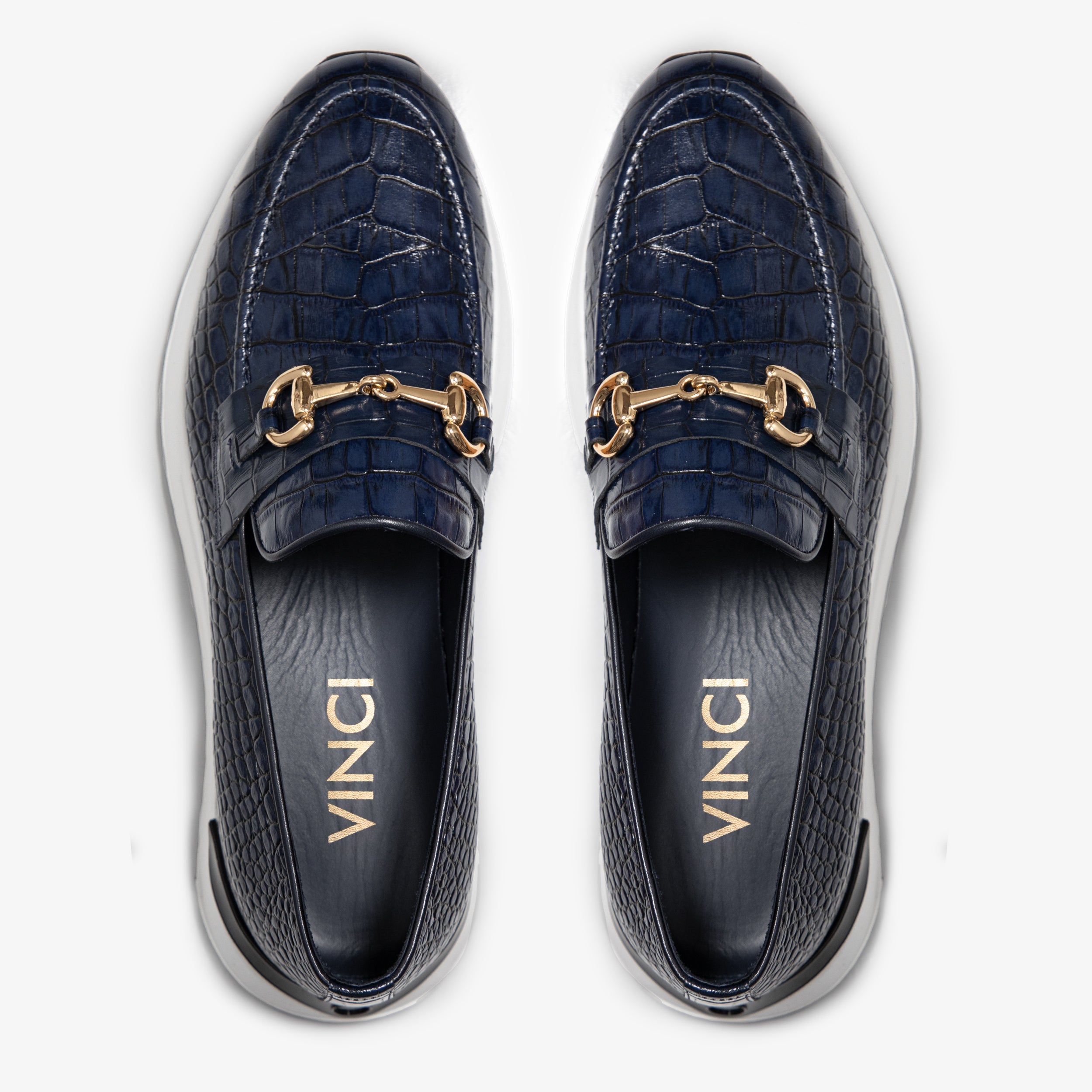 The Padova Navy Blue Leather Sneaker - Vinci Leather