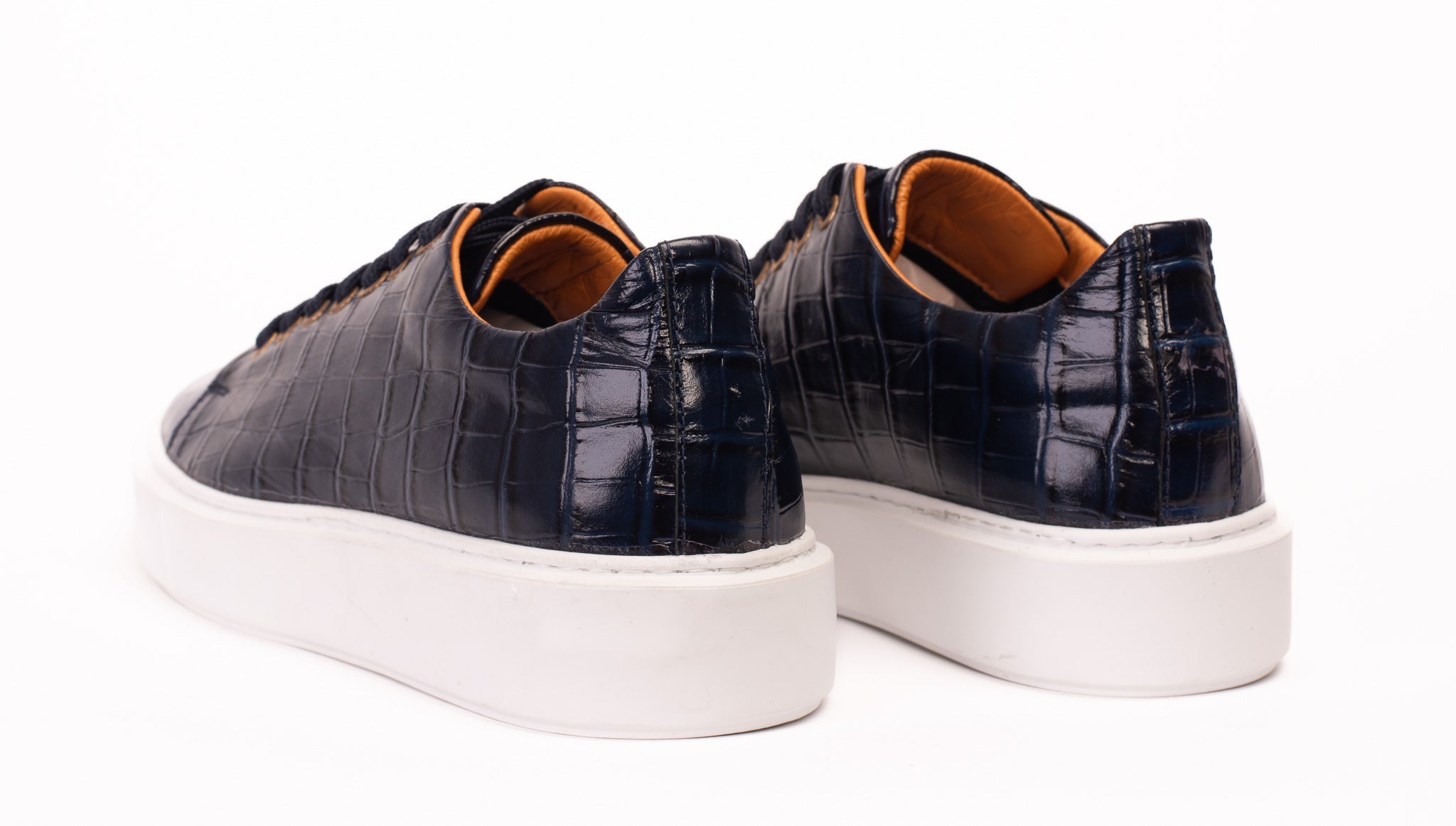 The Dublin Blue Leather Sneaker - Vinci Leather