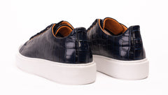 The Dublin Blue Leather Sneaker - Vinci Leather